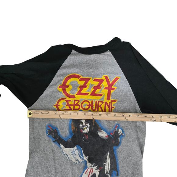 Vintage 80s Ozzy Osbourne Diary of a Madman Raglan T-Shirt Concert Size Medium - Picture 3 of 5